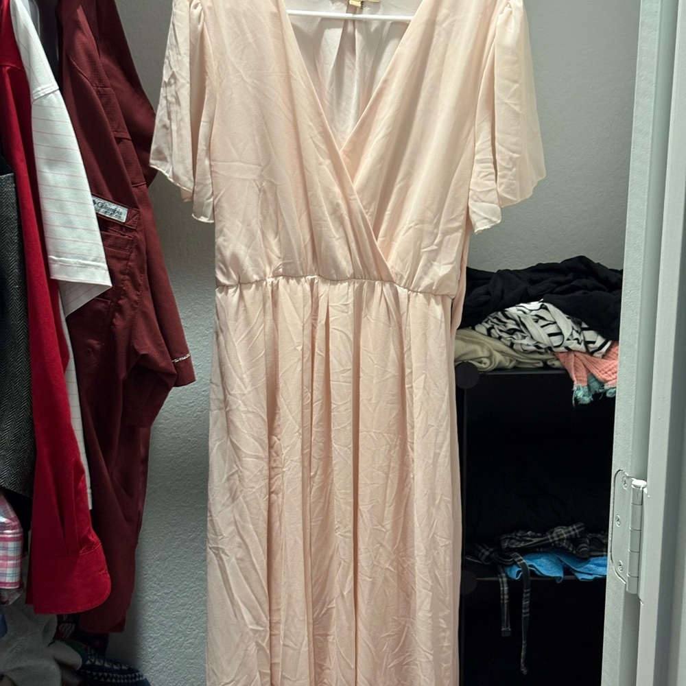 Elegant Cream Wrap Dress